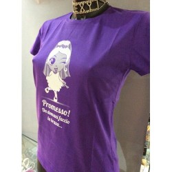 TAGLIA L  T-Shirt VIOLA addio al nubilato sposa con velo