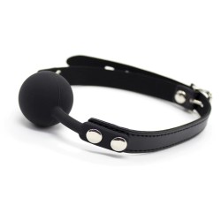 Ball Gag Nera con Cinturino Nero 4 cm