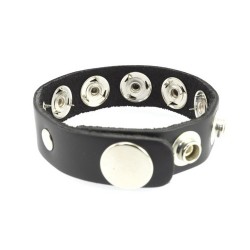 Cockstrap in pelle regolabile con 3 posizioni e puntine interne per tortura pene
