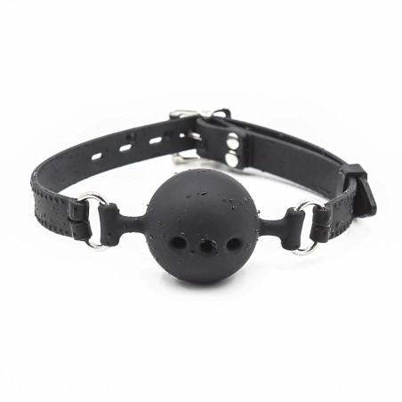 Ball Gag Nera con Cinturino Nero L