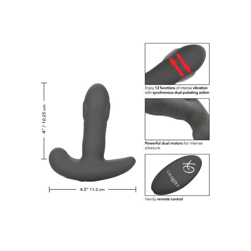 Plug Anale Ricaricabile Eclipse Remote Control Dual Pulsating Probe
