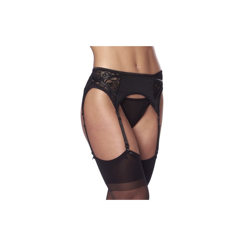 Completo reggicalze - calze - perizoma sexy suspenderbelt nero taglia unica