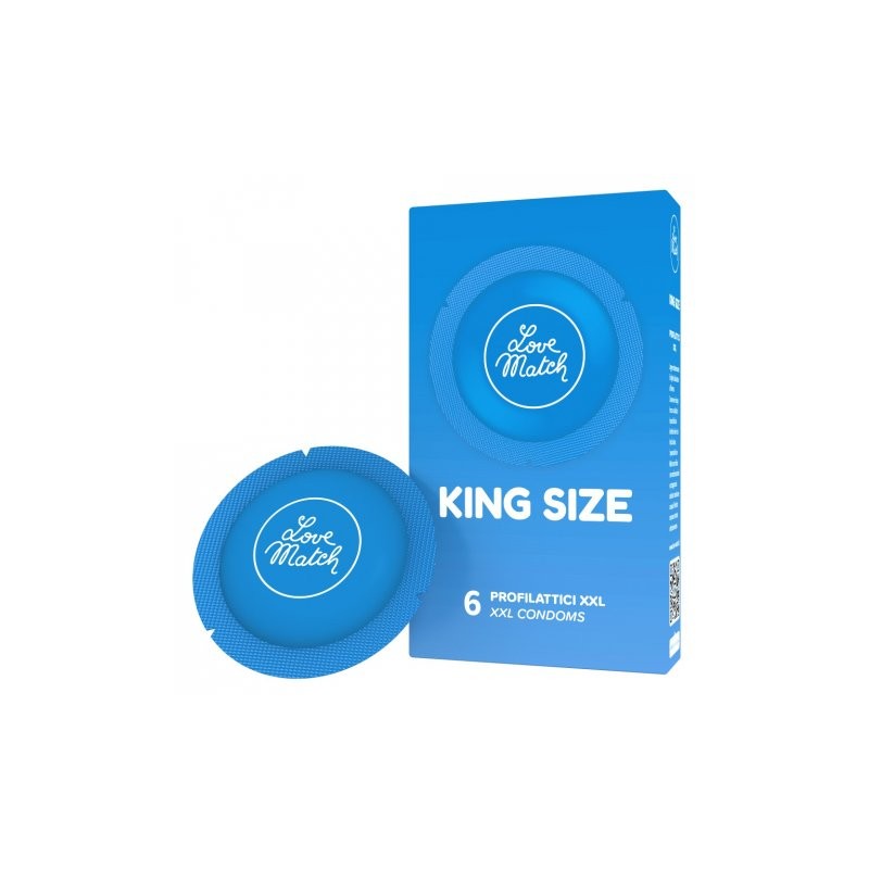 Preservativi taglia comoda 60mm Love Match XXL 6 pezzi