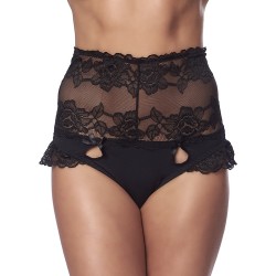 Seducenti mutandine in pizzo a vita alta colore nero