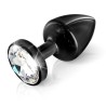 Plug anale nero in alluminio con Swarovski originale ANNI 8 X 3,5 cm