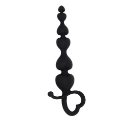 Palline Anali Silicone Nero Con Impugnatura Cuore nr79
