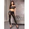 Leggings in ecopelle lucidi con trasparenze