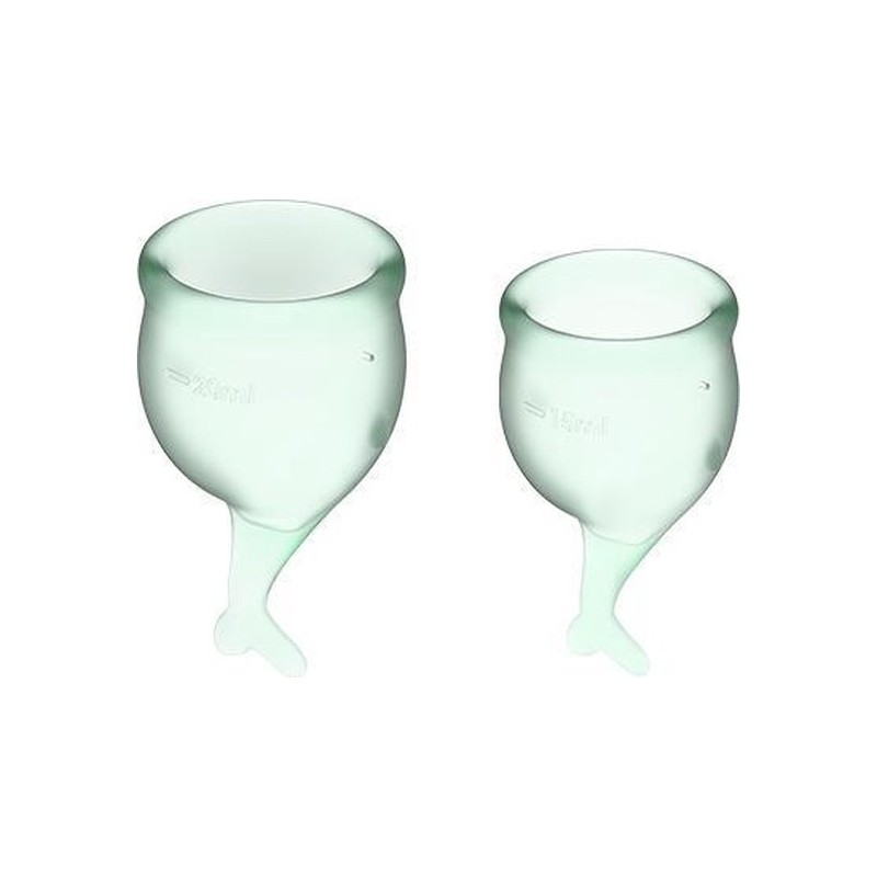 Coppette Mestruali Verde Chiaro Satisfyer Feel Secure set 2 misure