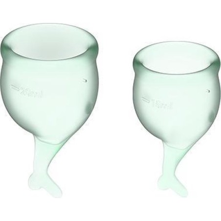 Coppette Mestruali Verde Chiaro Satisfyer Feel Secure set 2 misure