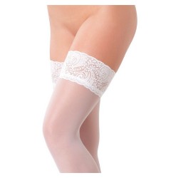 Calze autoreggenti elasticizzate colore bianco taglia unica