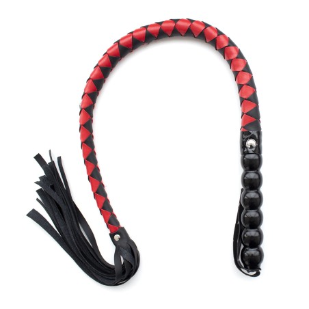 Frusta Intrecciata Nera e Rossa 91 cm