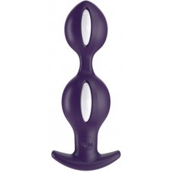 plug anale in silicone fun factory B-BALLS bianco e viola 12,6 X 3,7 cm