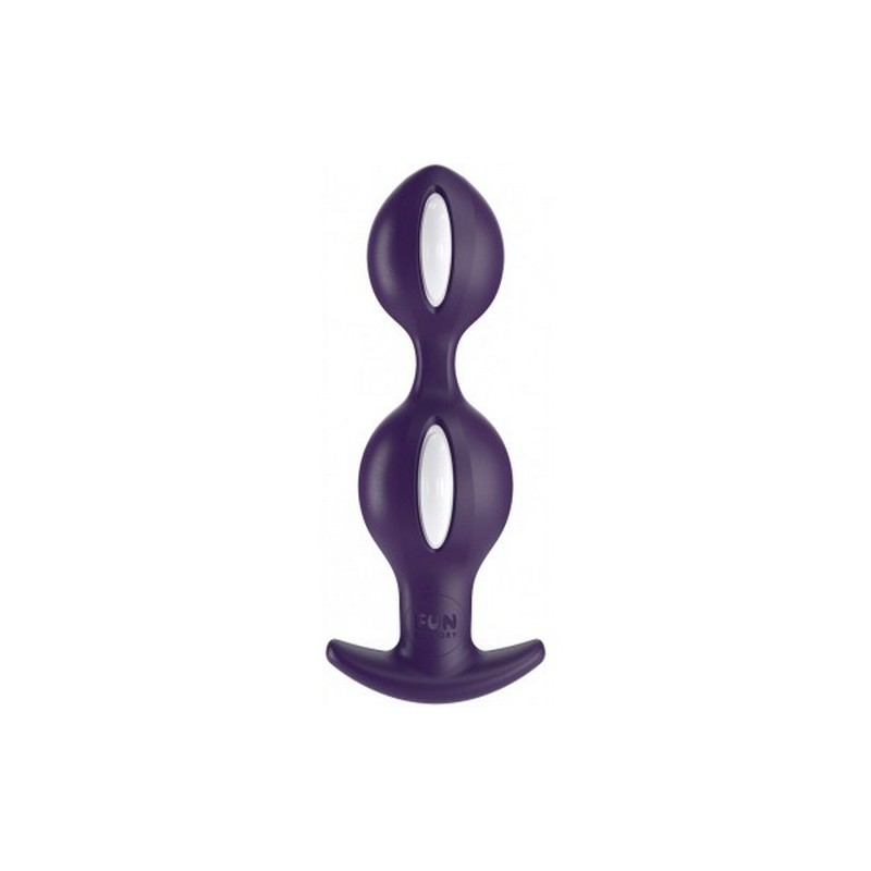 plug anale in silicone fun factory B-BALLS bianco e viola 12,6 X 3,7 cm