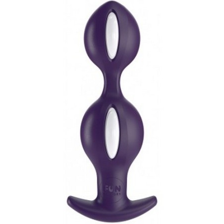 plug anale in silicone fun factory B-BALLS bianco e viola 12,6 X 3,7 cm