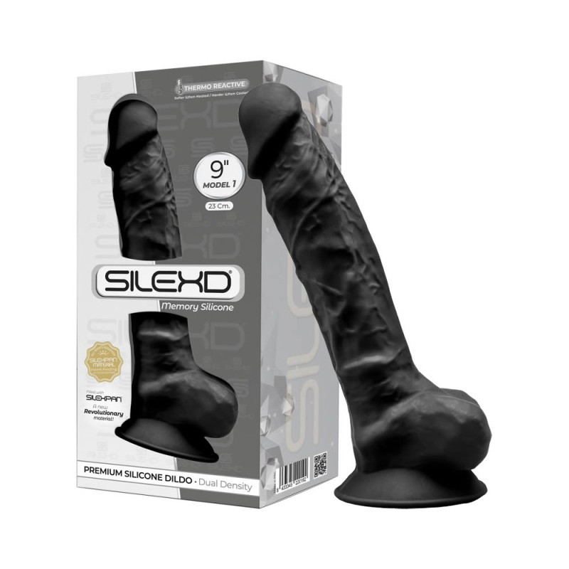 Fallo Realistico Con Testicoli SilexD Dual Density 9 Nero
