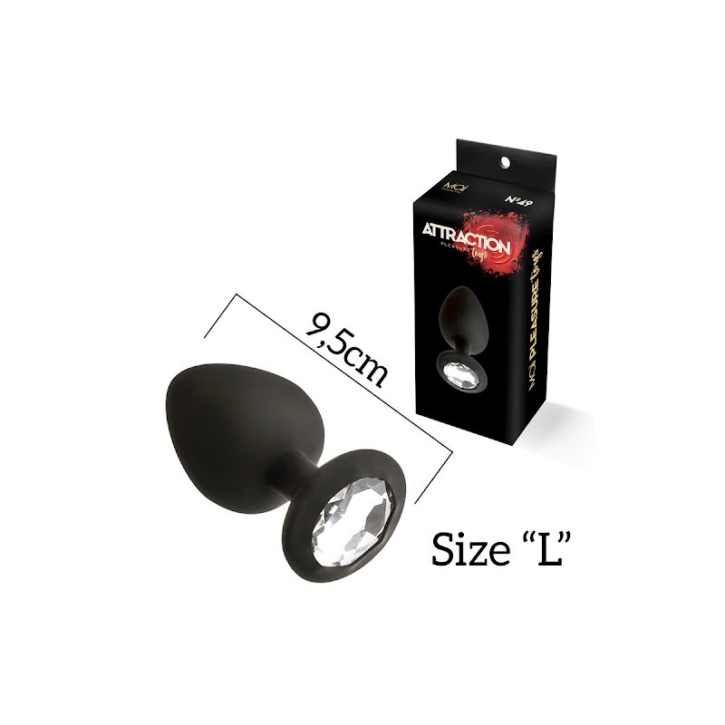 Plug in Silicone Nero con Brillantino Sintetico L