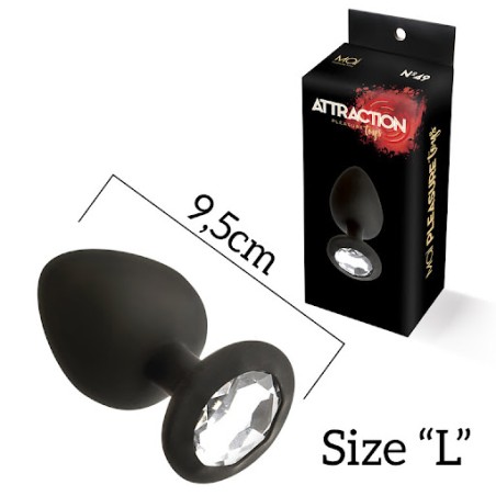 Plug in Silicone Nero con Brillantino Sintetico L
