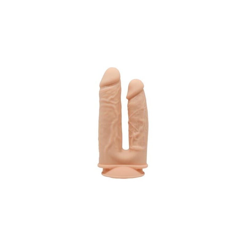 Vibratore Doppio Realistico in Silicone Dual Density 19,5 - 17,5 cm Carne