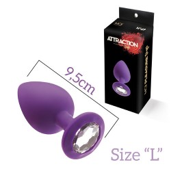 Plug in Silicone Viola con Brillantino Sintetico L