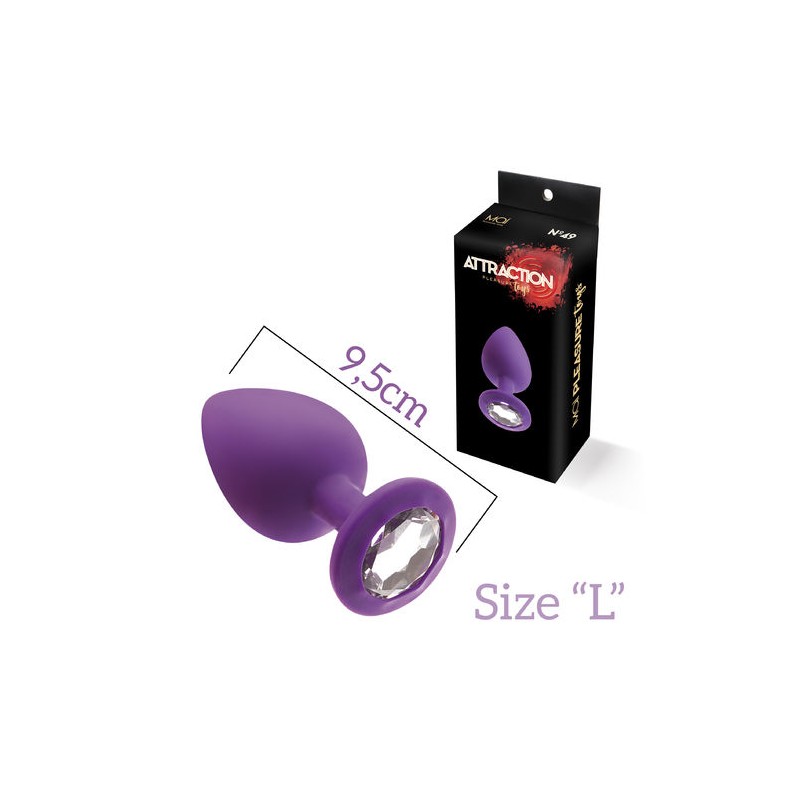 Plug in Silicone Viola con Brillantino Sintetico L