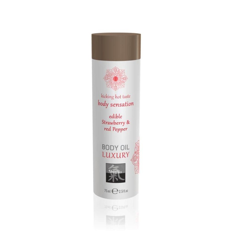 Luxury body oil edible - Strawberry & Red Pepper 75ml