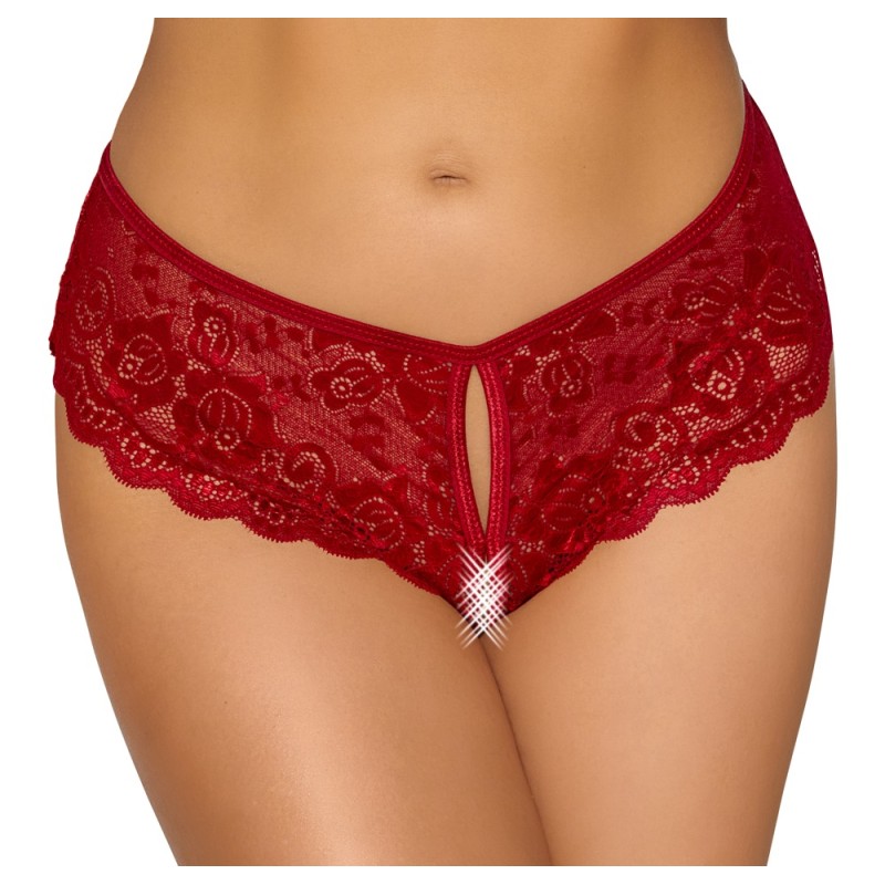 Culotte Aperta in Pizzo Bordeaux